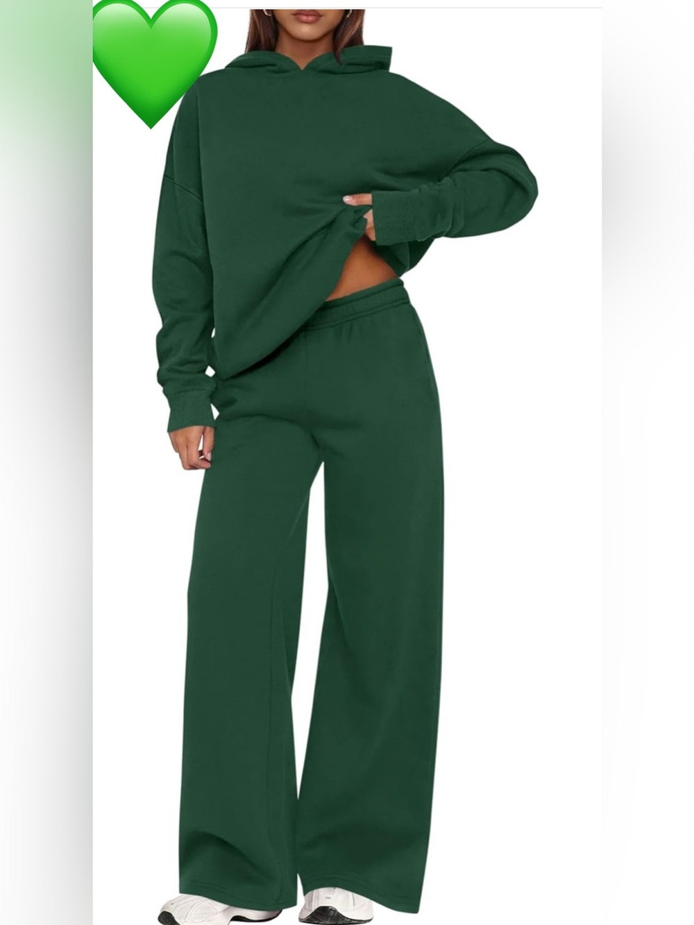 Hollister Forest Green Women's Hoodie & Wide-Leg Sweatpants Set